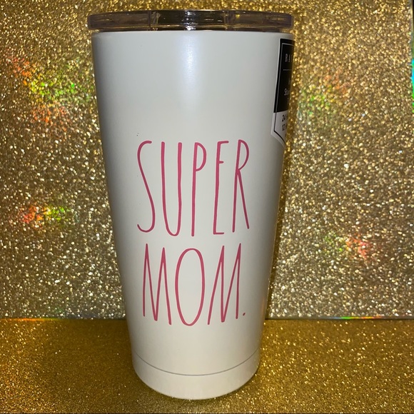 Rae Dunn SUPER MOM - pink script stainless tumbler - Picture 6 of 6